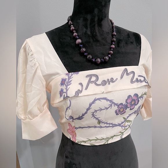 RDY Boutique - Bodice Puff Sleeve Floral Crop Top (S) NWT - Picture 3 of 9